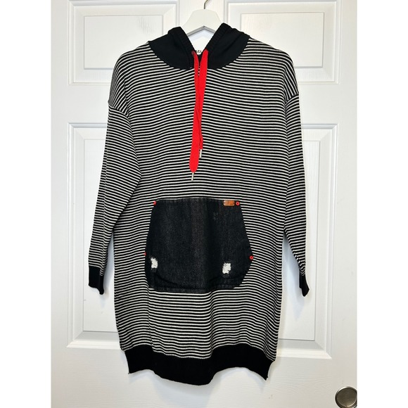 X.Y Dresses & Skirts - X.Y Striped Hooded Sweater Dress One Size